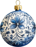 Blue Floral Christmas Collection -Bauble 2