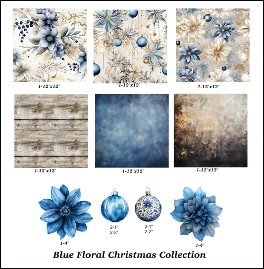 Blue Floral Christmas Collection