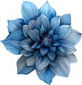 Blue Floral Christmas Collection -Flower 1