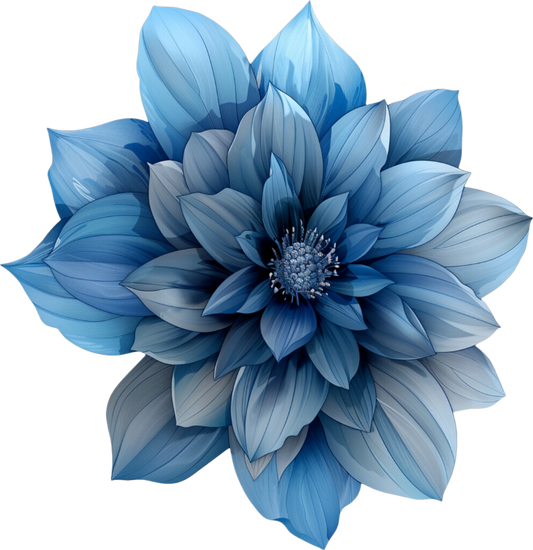 Blue Floral Christmas Collection -Flower 1