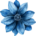 Blue Floral Christmas Collection -Flower 2