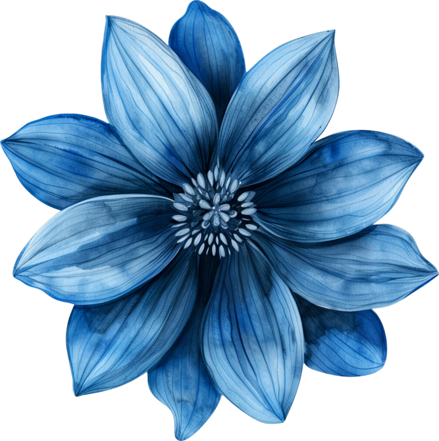 Blue Floral Christmas Collection -Flower 2