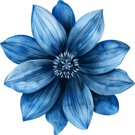 Blue Floral Christmas Collection -Flower 2