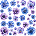 Floral Element Sheet -Blue Purple