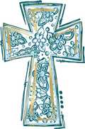 Blue and White Cross