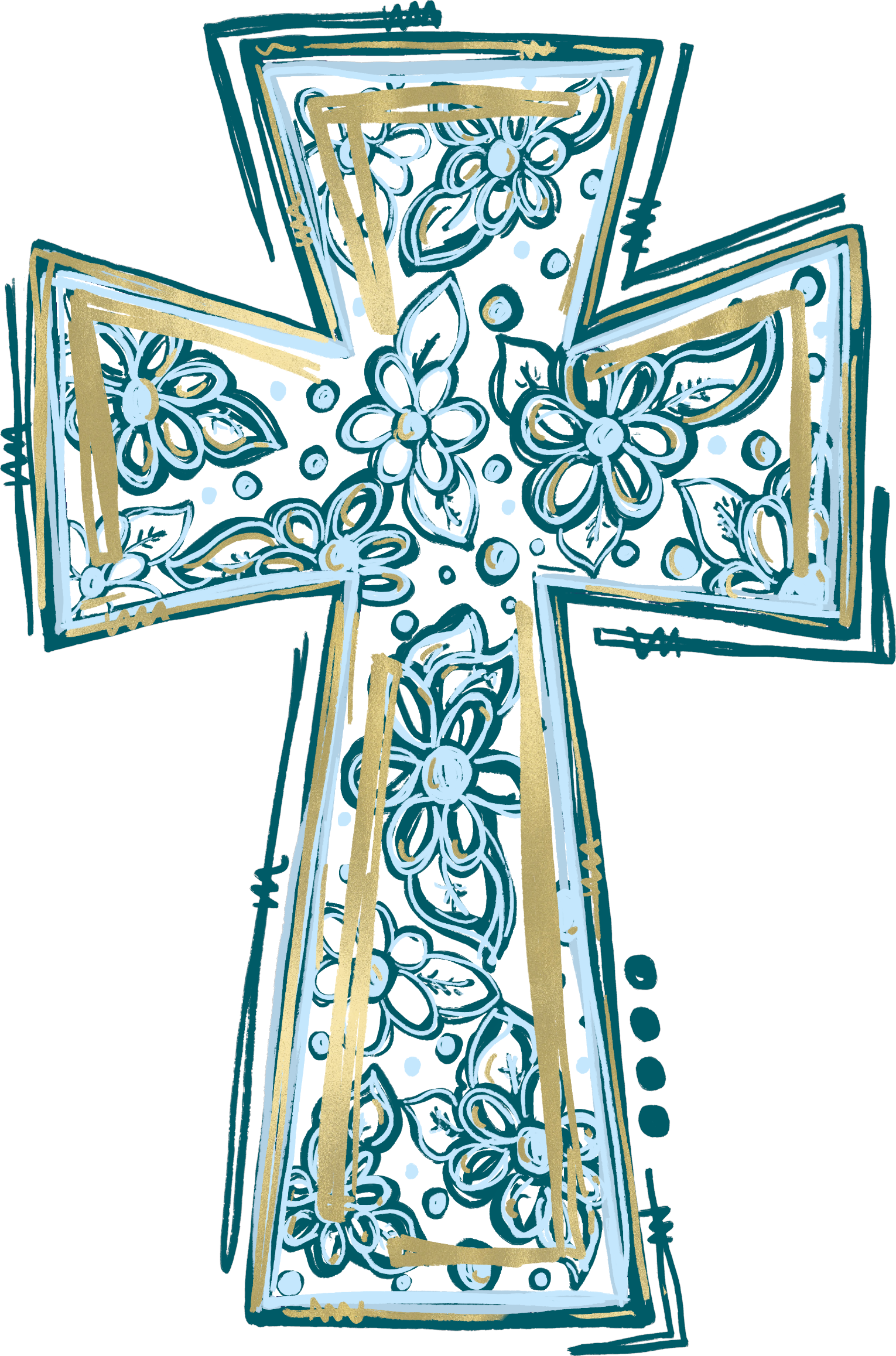 Blue and White Cross