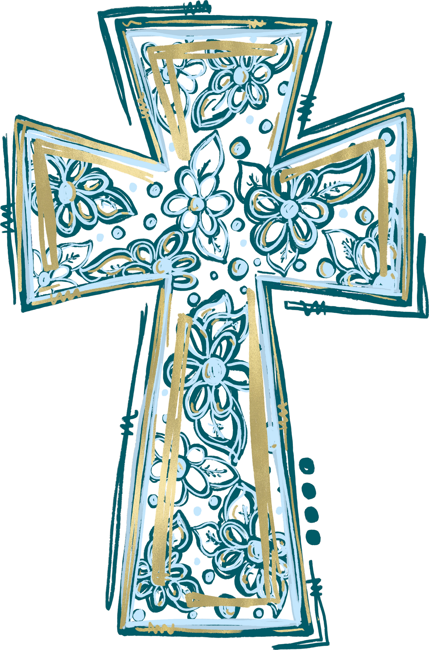 Blue and White Cross