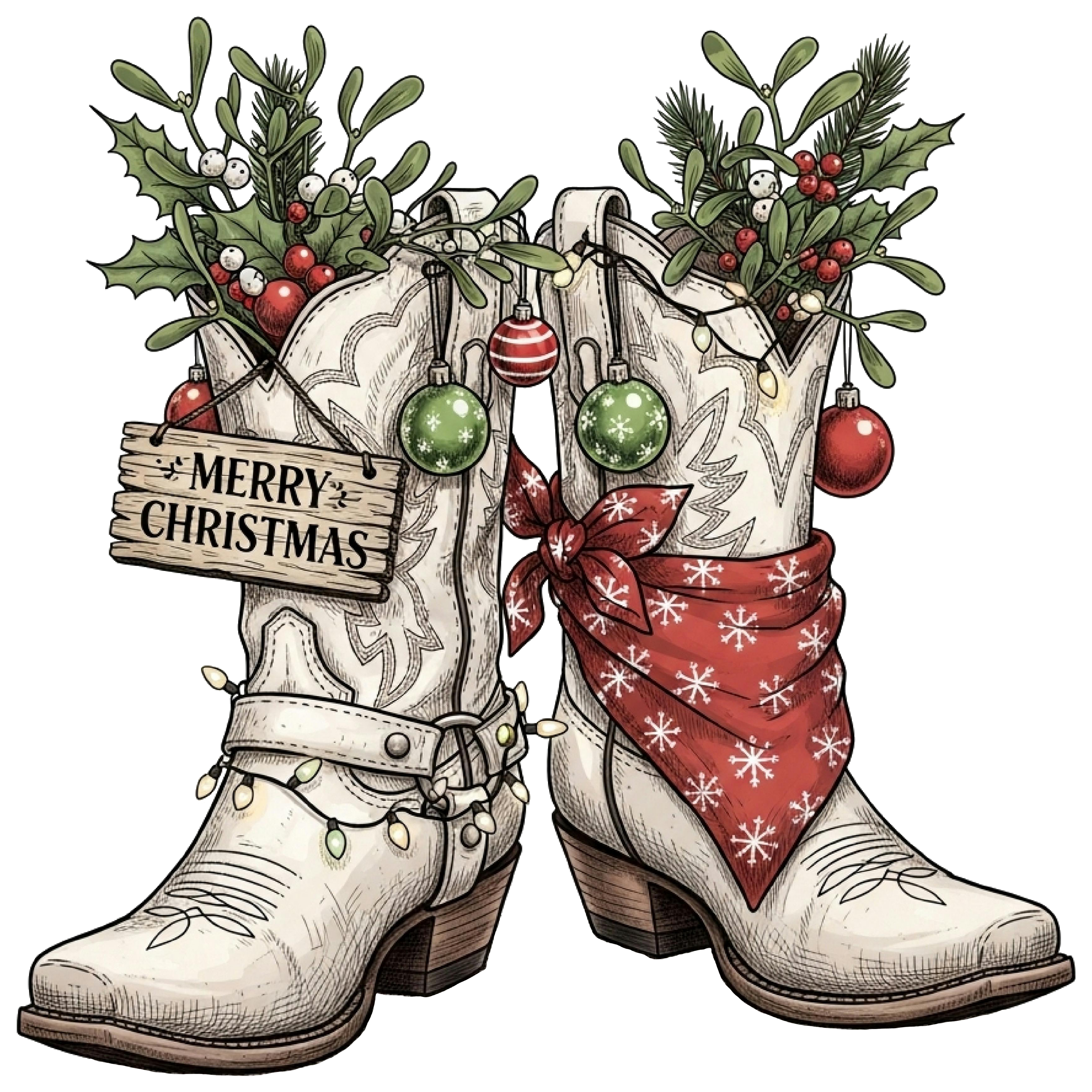 Western Christmas Decal 4