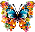 Colorful Floral Butterfly