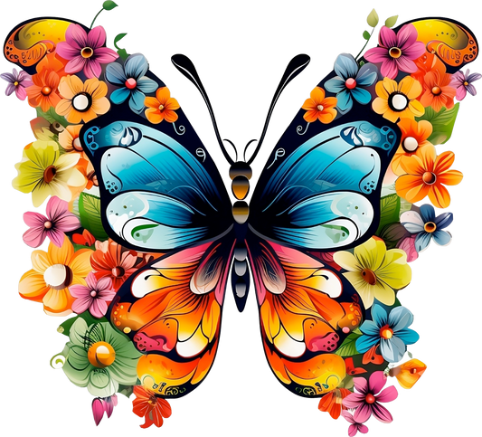 Colorful Floral Butterfly