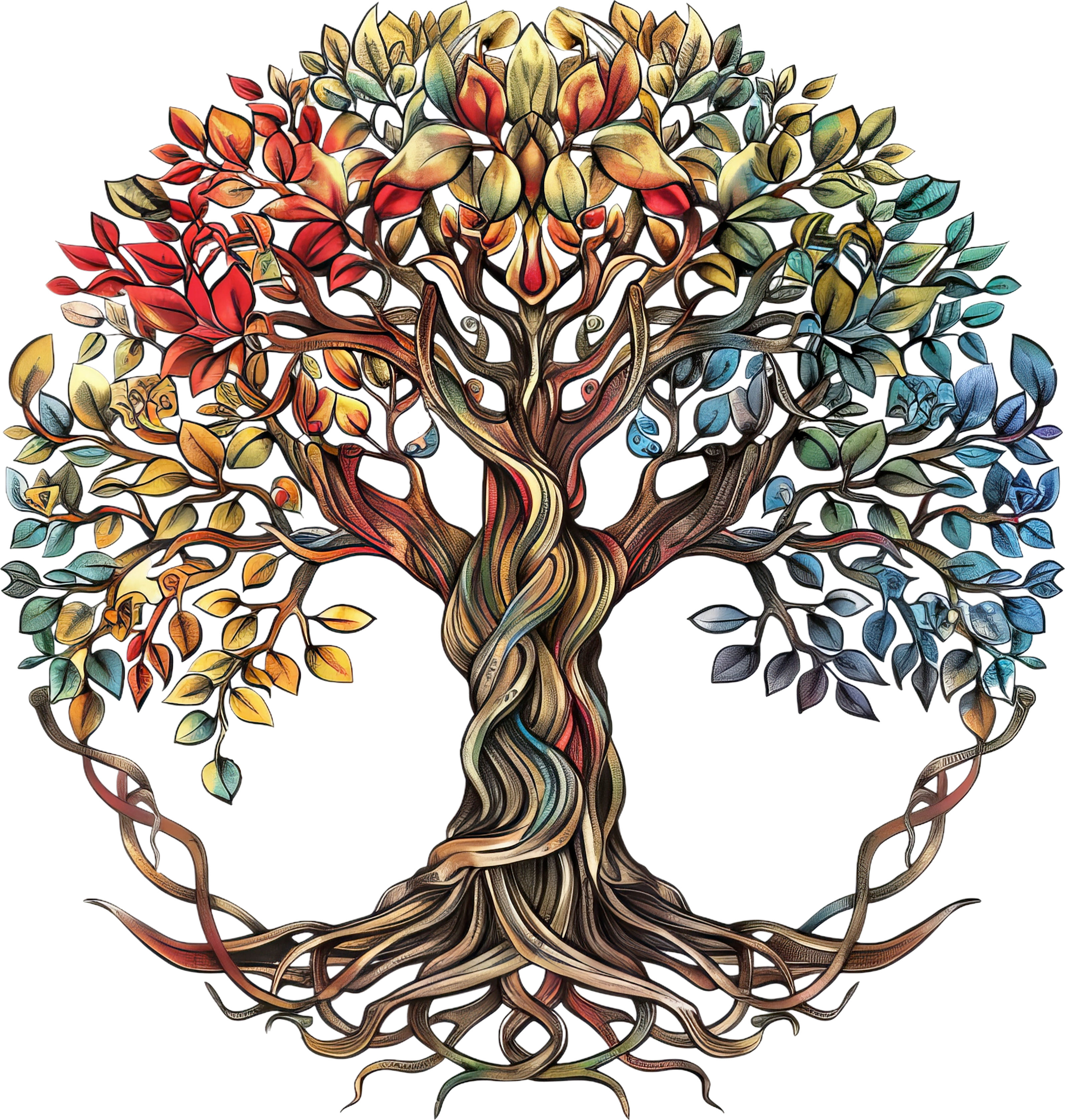 Colorful Tree w Roots