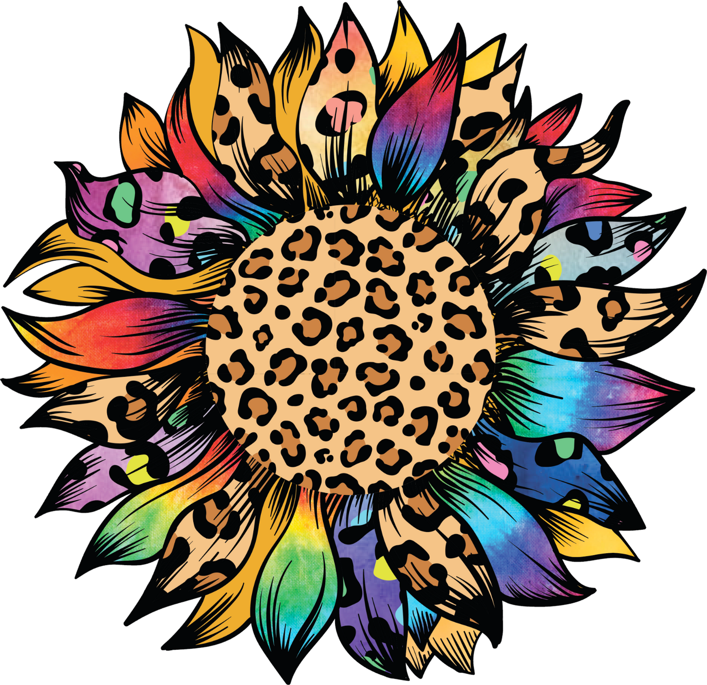 Colorful leopard sunflower