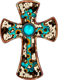 Cowhide Gemstone Cross