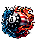 Flag Flame 8 Ball