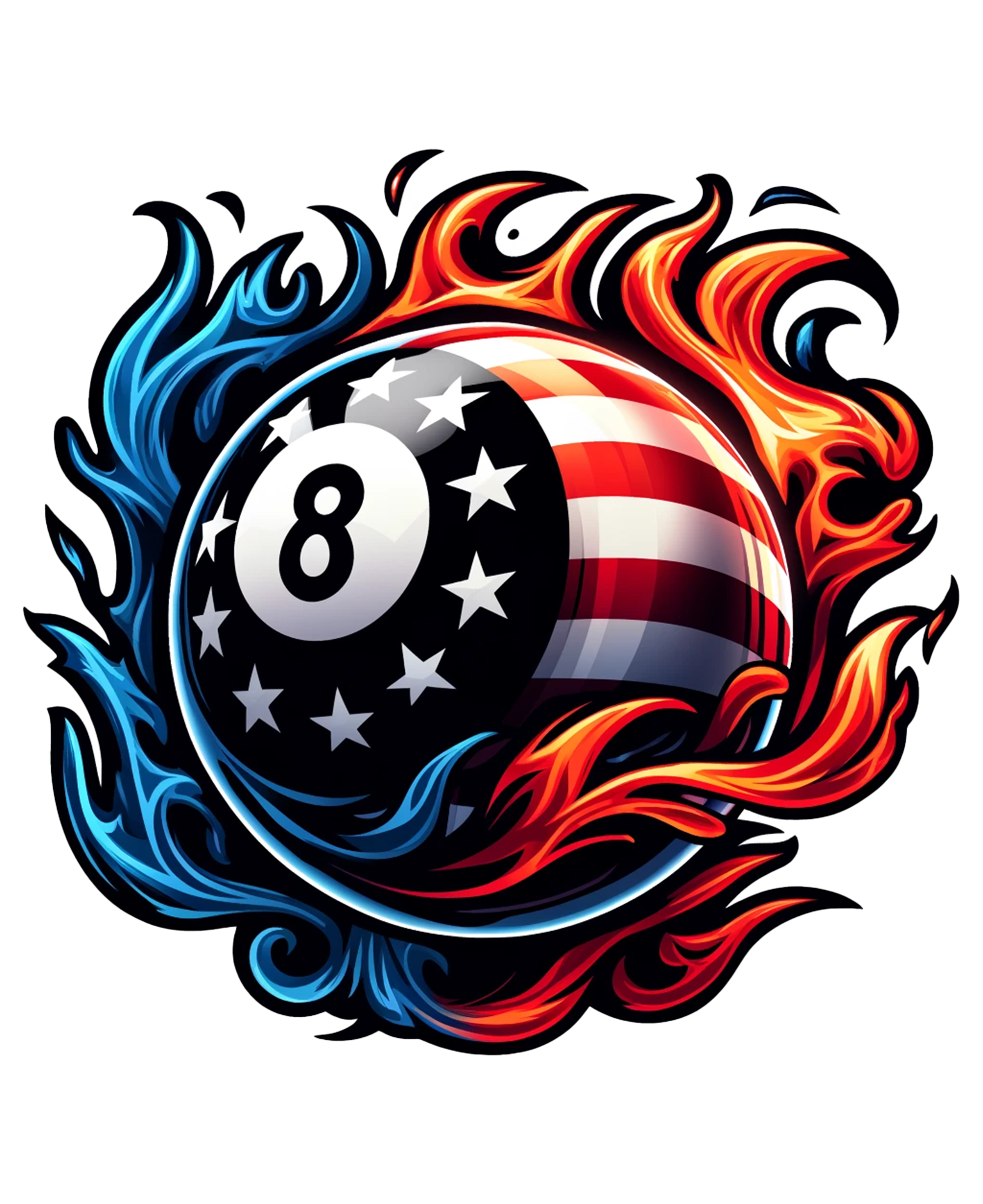 Flag Flame 8 Ball