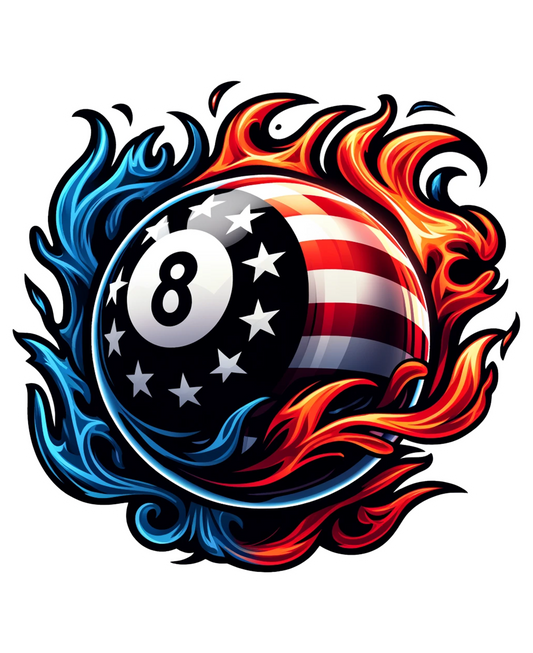 Flag Flame 8 Ball