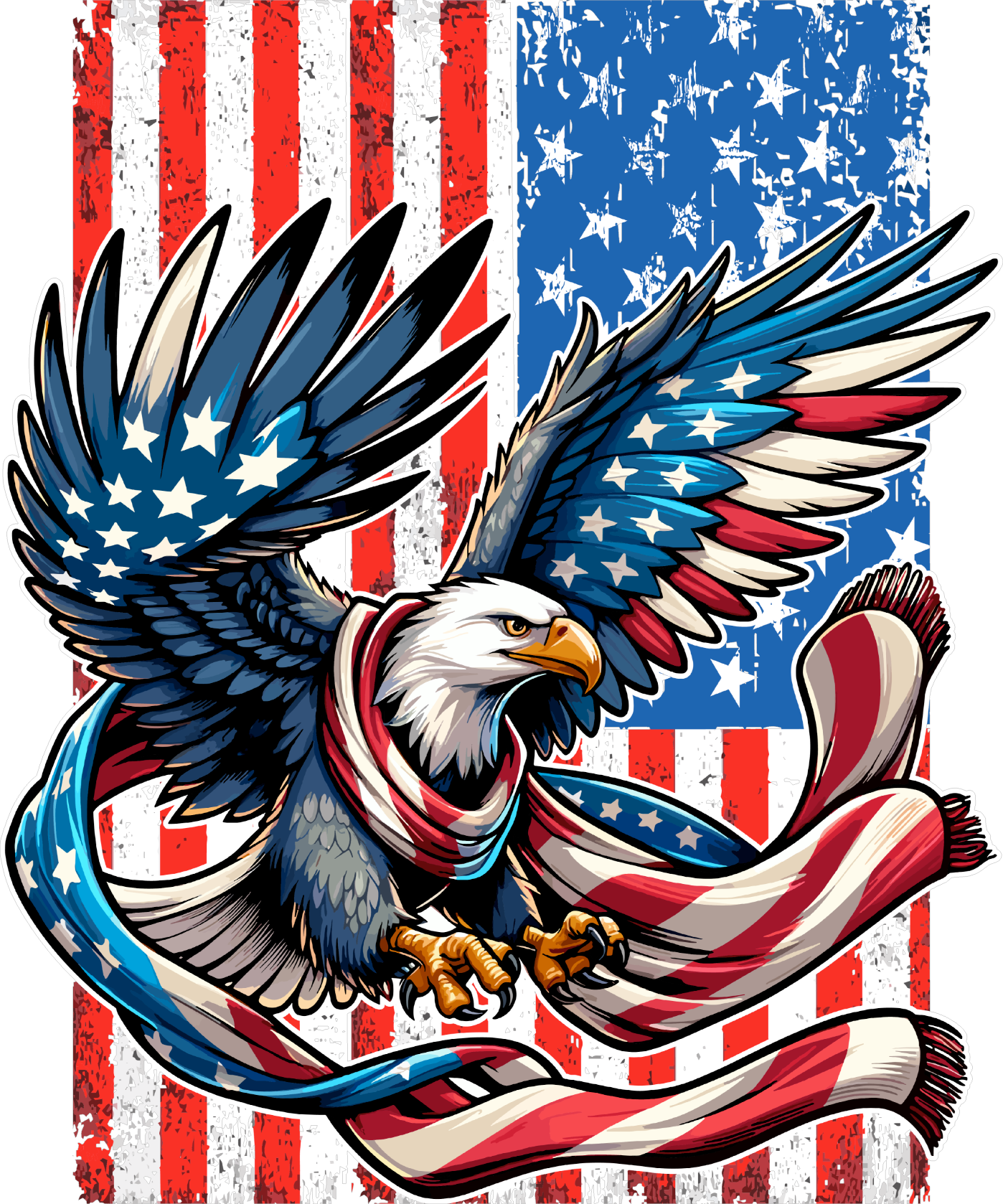 Eagle in Flight on Flag – That70zGirl