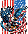 Eagle in Flight on Flag