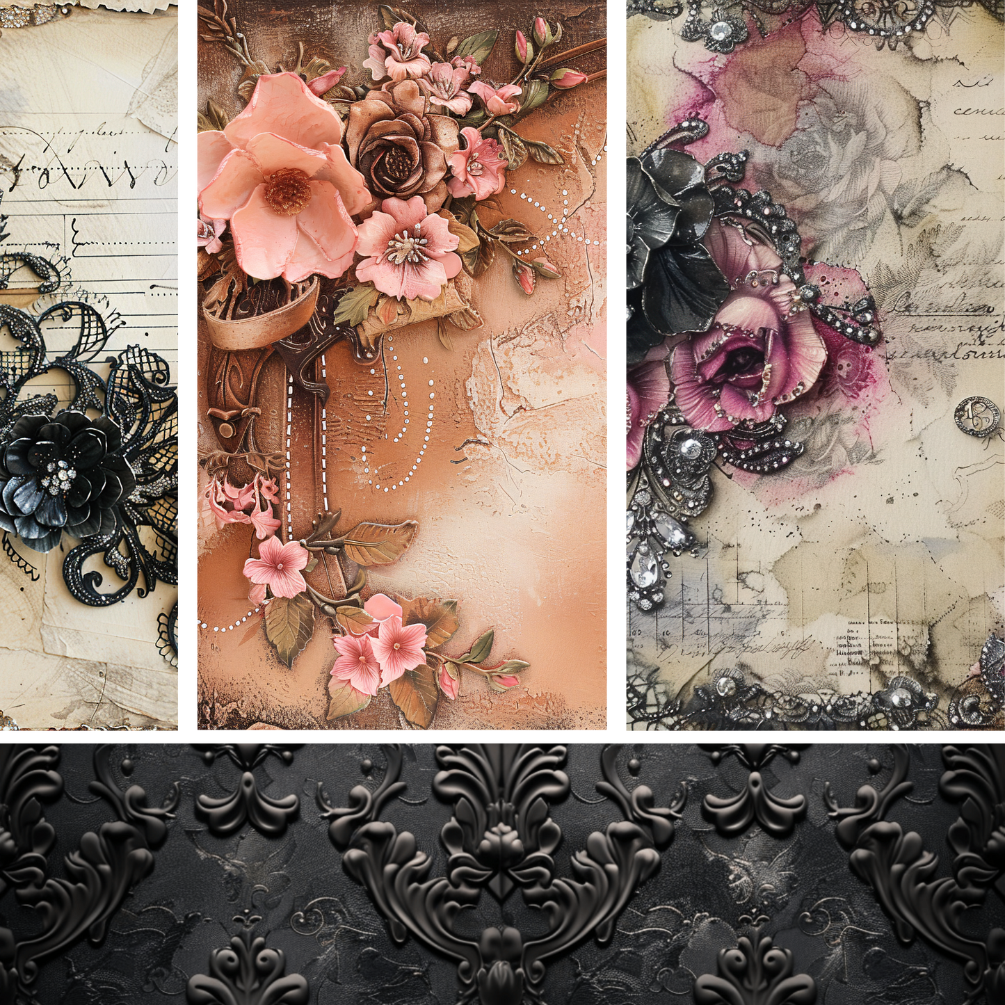 Fancy Floral Mixed Media