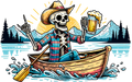 Fishing Skeleton with Beer