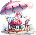 Flamingo Beach Chair Decal