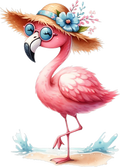 Flamingo w Hat Decal