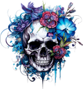 CLEAR Floral Skull 1