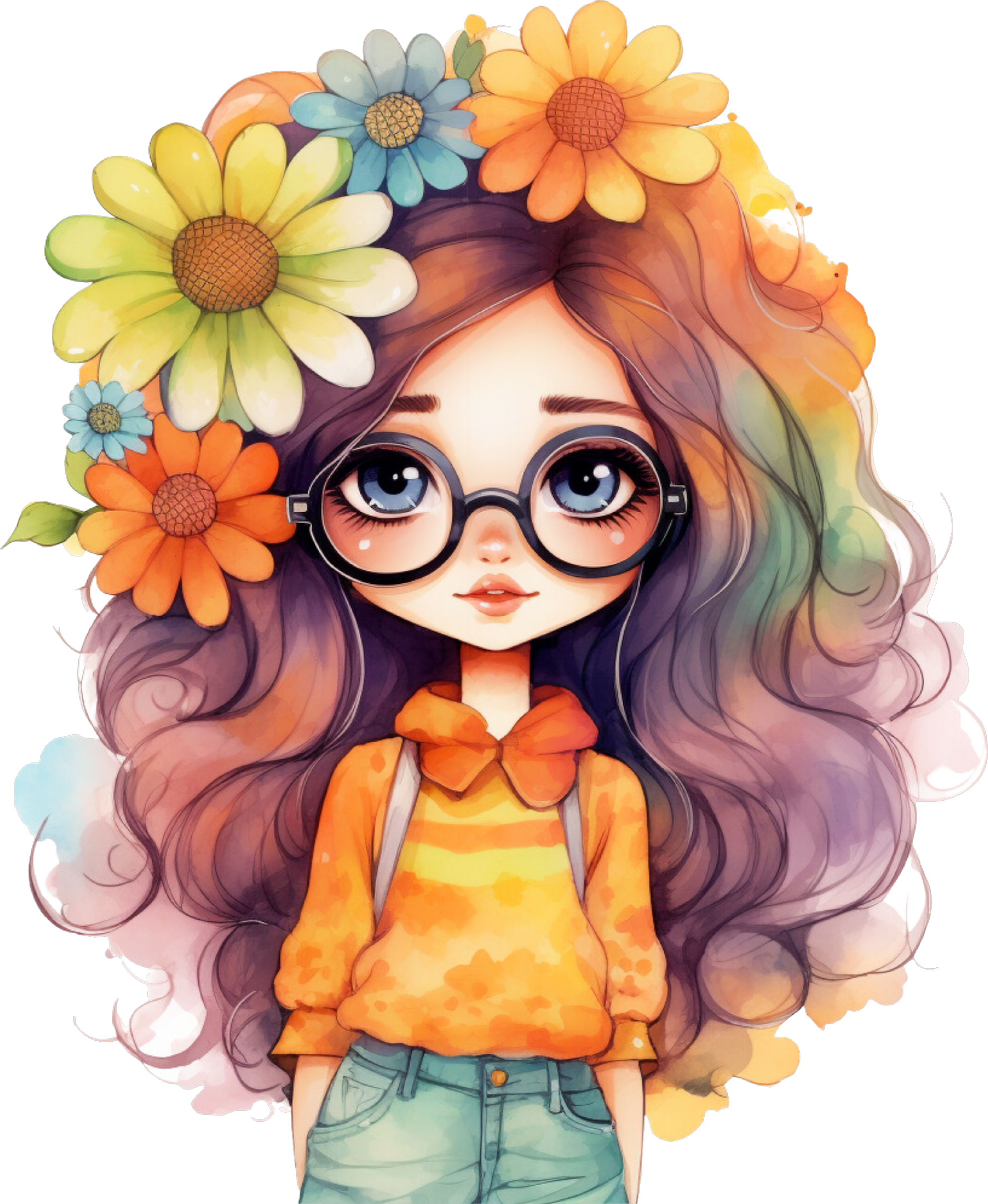 Flower Hippie Girl