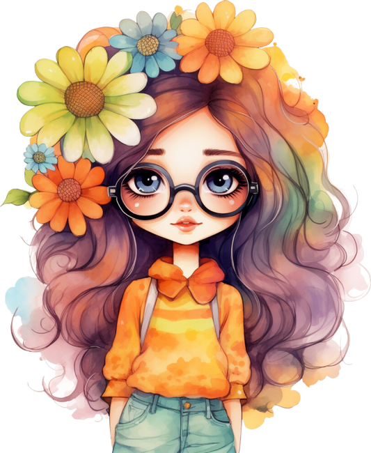 Flower Hippie Girl