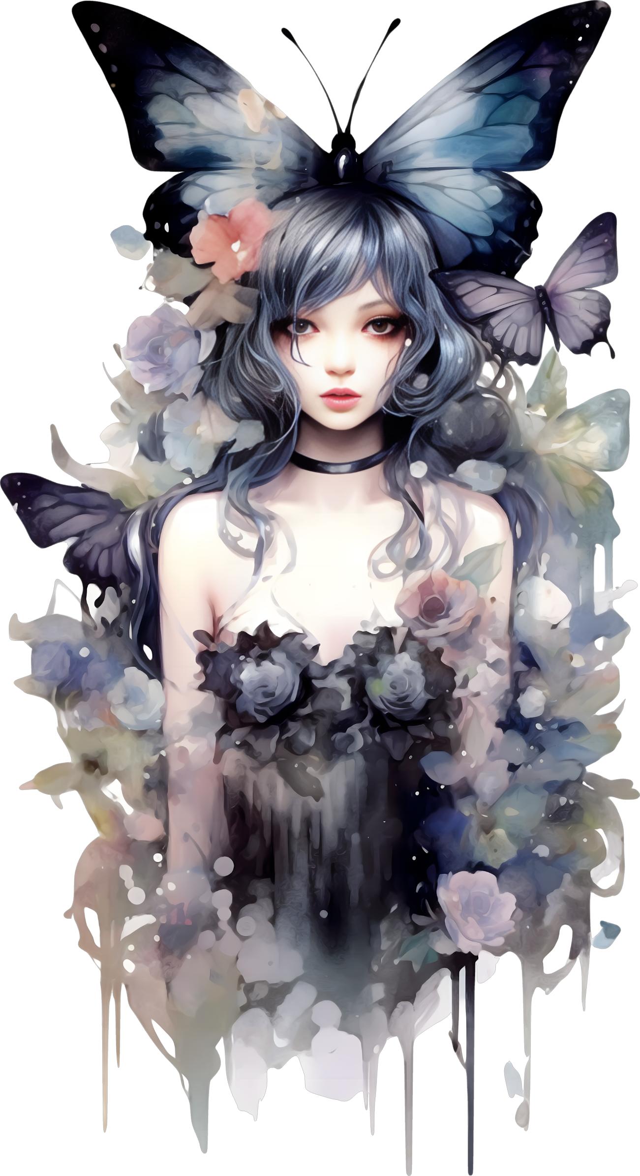 Goth butterfly girl