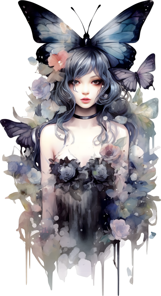 Goth butterfly girl