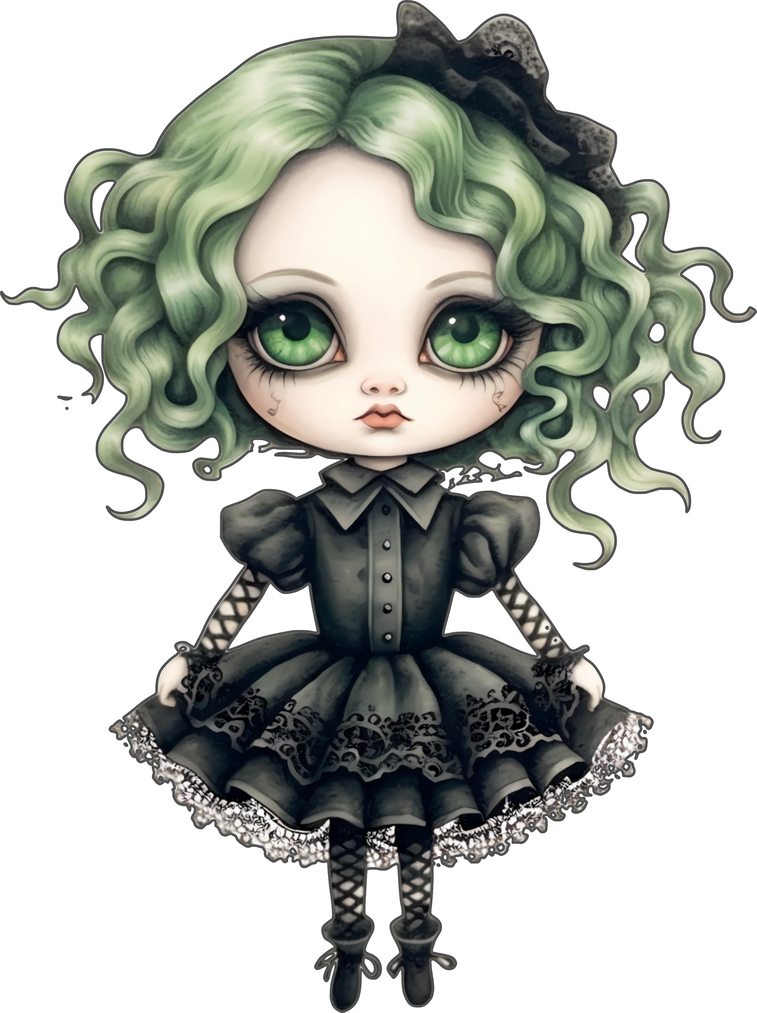 Green Haired Dead Doll