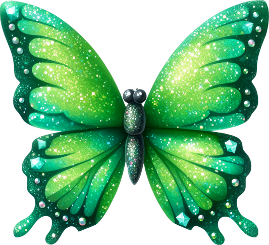 Green Sparkly Butterfly