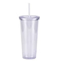 24oz tapered acrylic Snowglobe w/ white lid