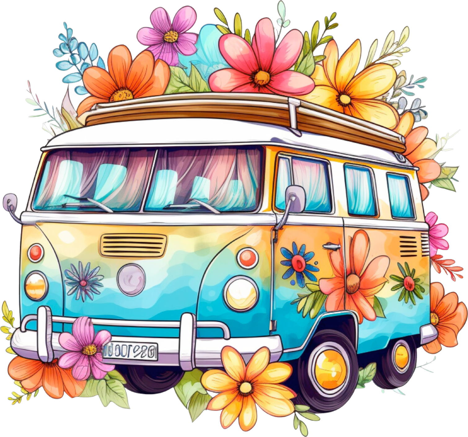 Hippie Floral Van