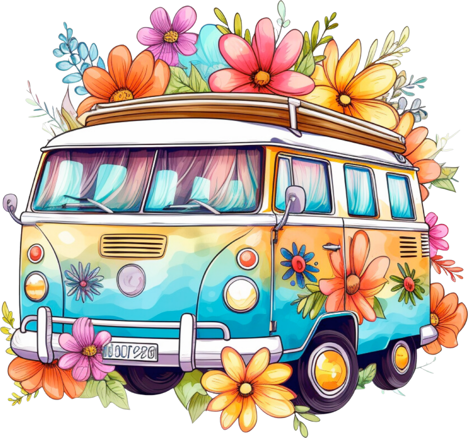 Retro/Hippie Decals