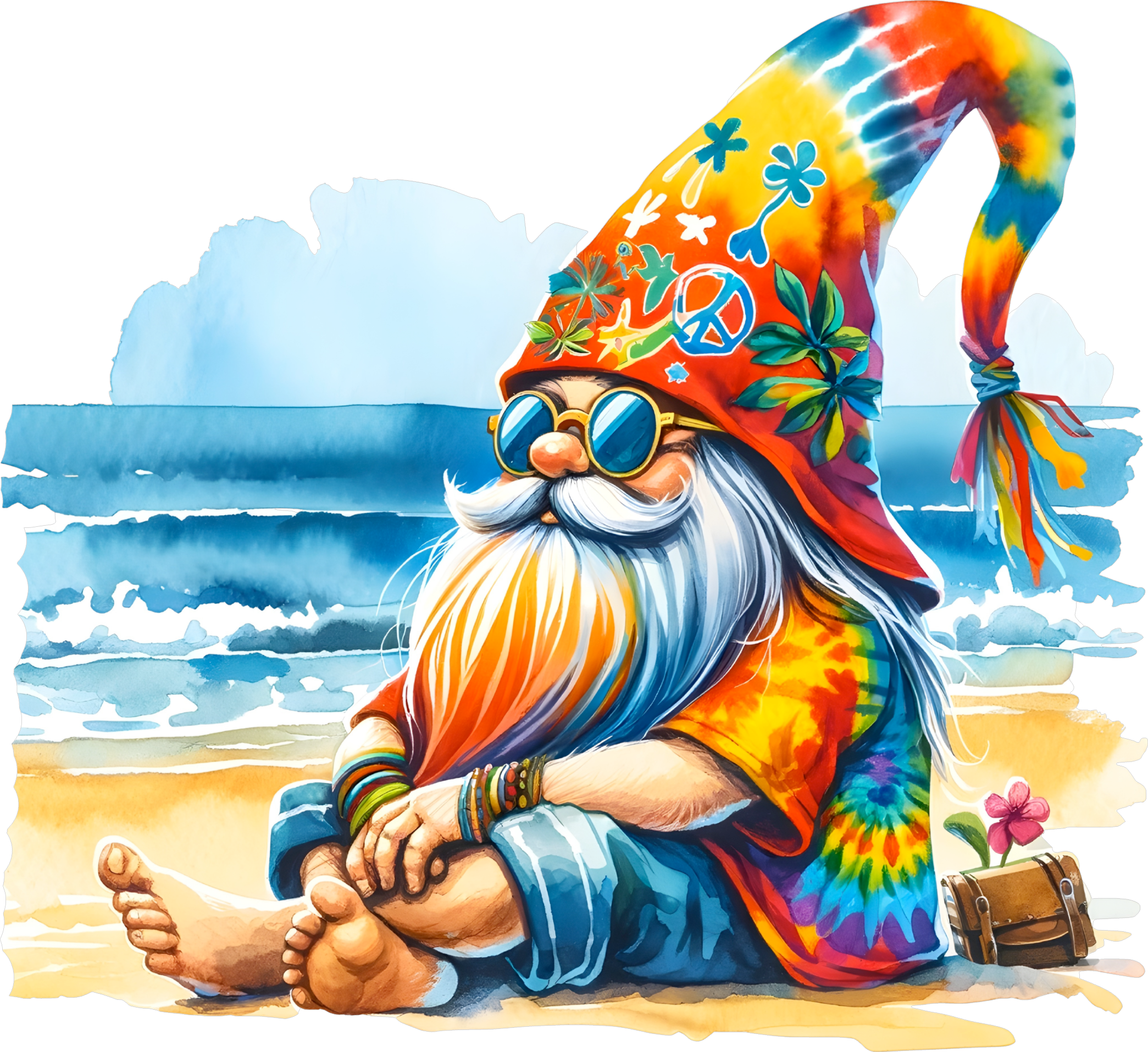 Hippie Gnome on Beach