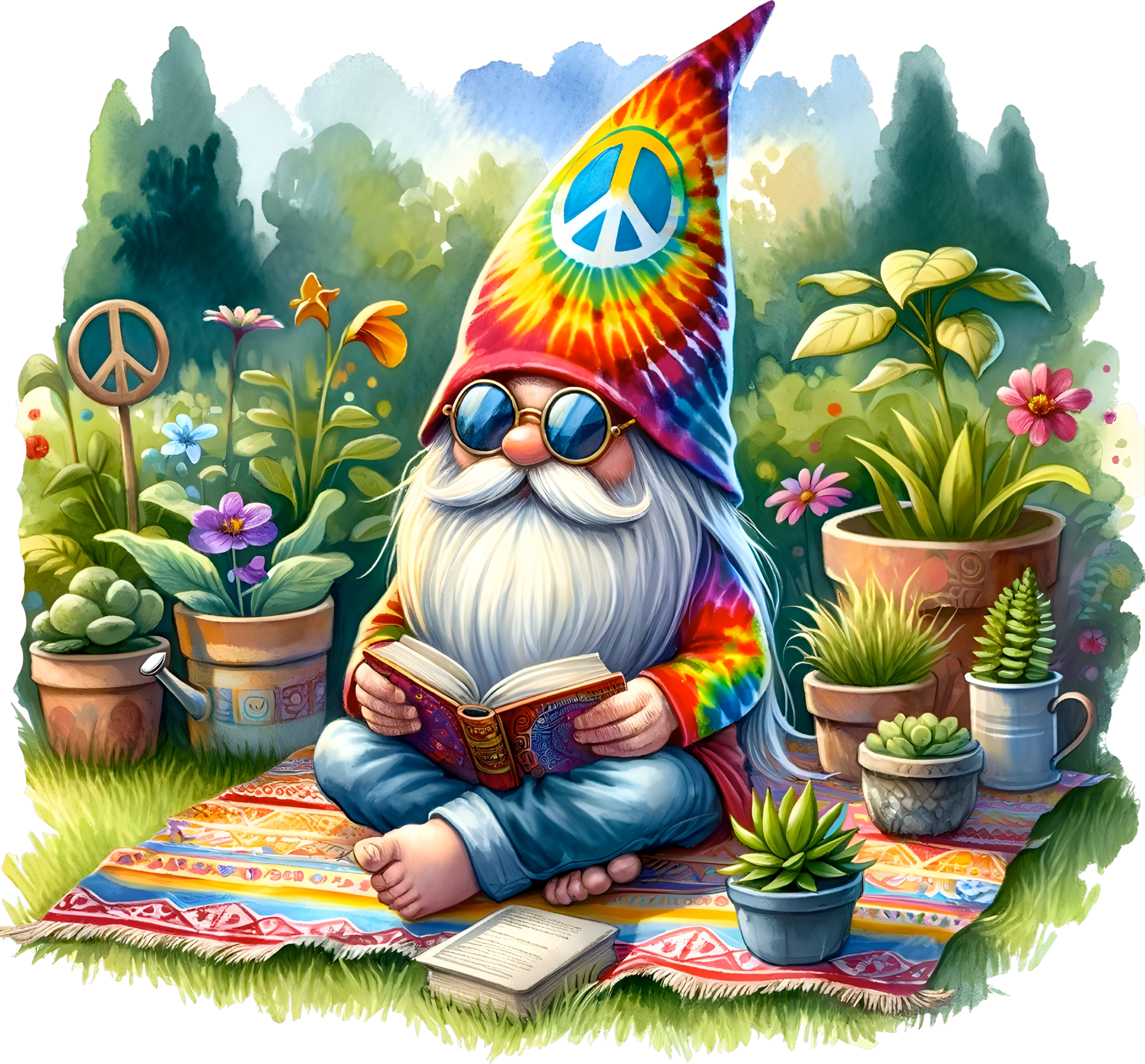 Hippie Gnome w Book