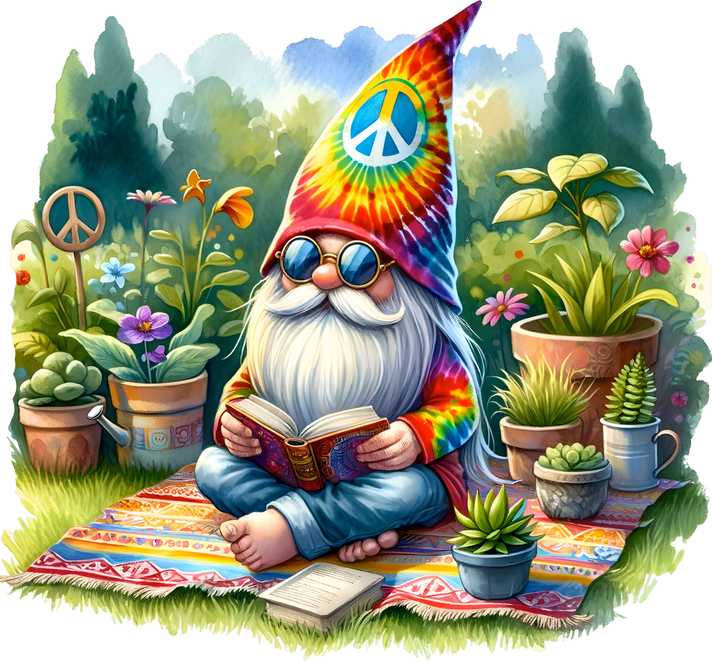 Hippie Gnome w Book