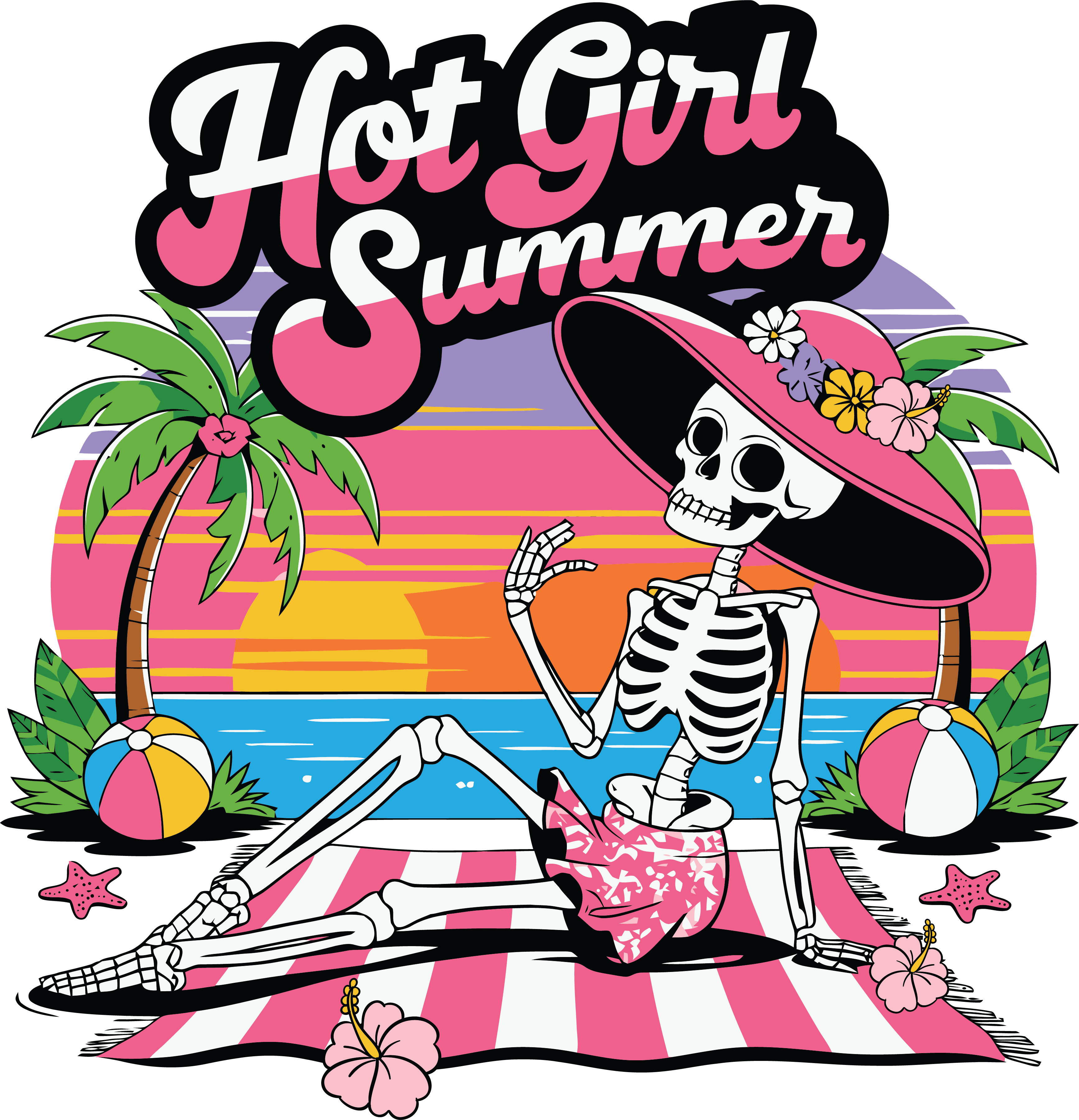Hot Girl Summer Skeleton Decal