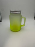 17oz frosted ombre mason w/handle