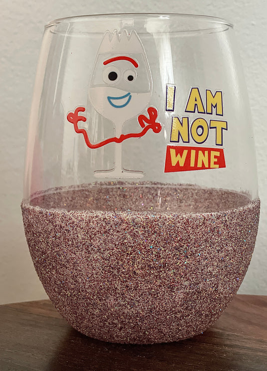 Forky-Toy Story inspired wine glass