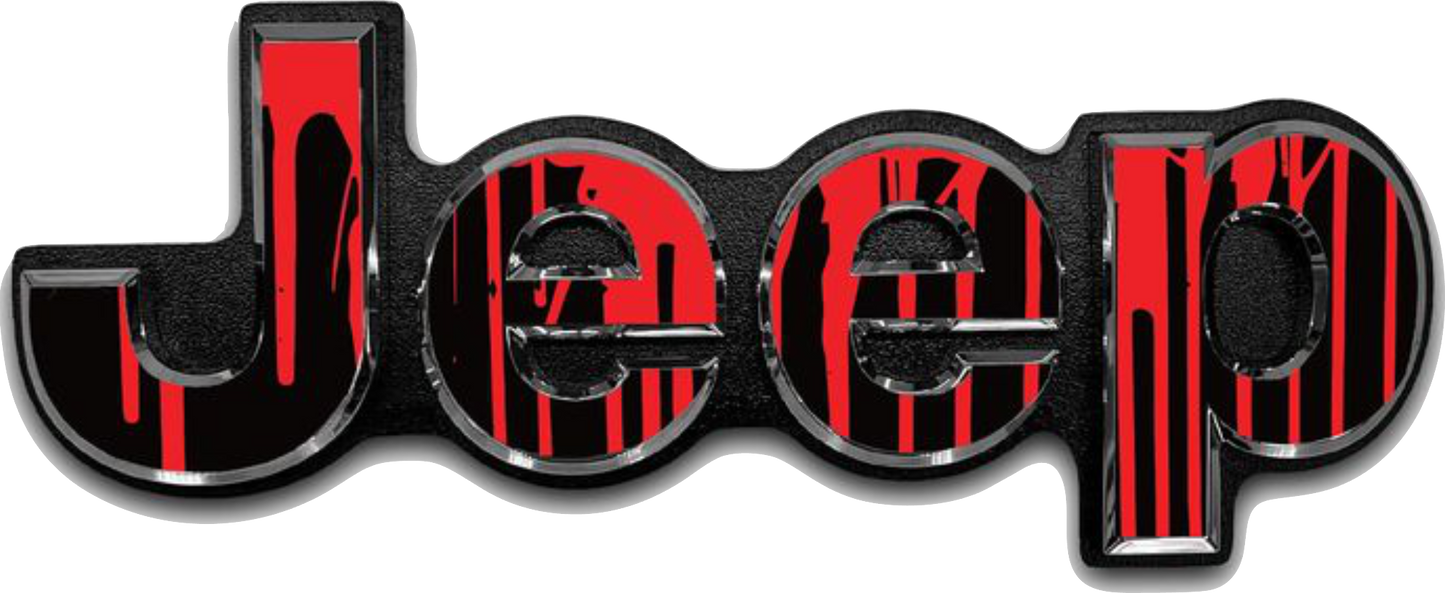 Jeep Red Black Logo Decal