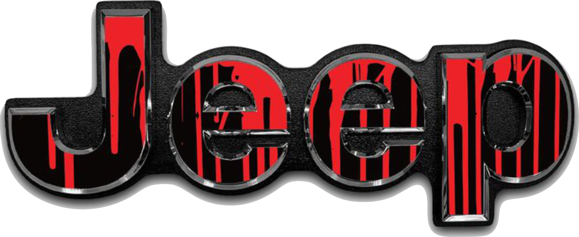 Jeep Red Black Logo Decal