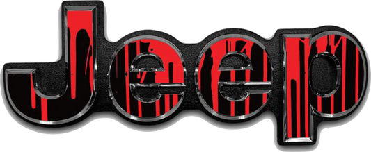 Jeep Red Black Logo Decal