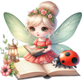 Ladybug girl reading