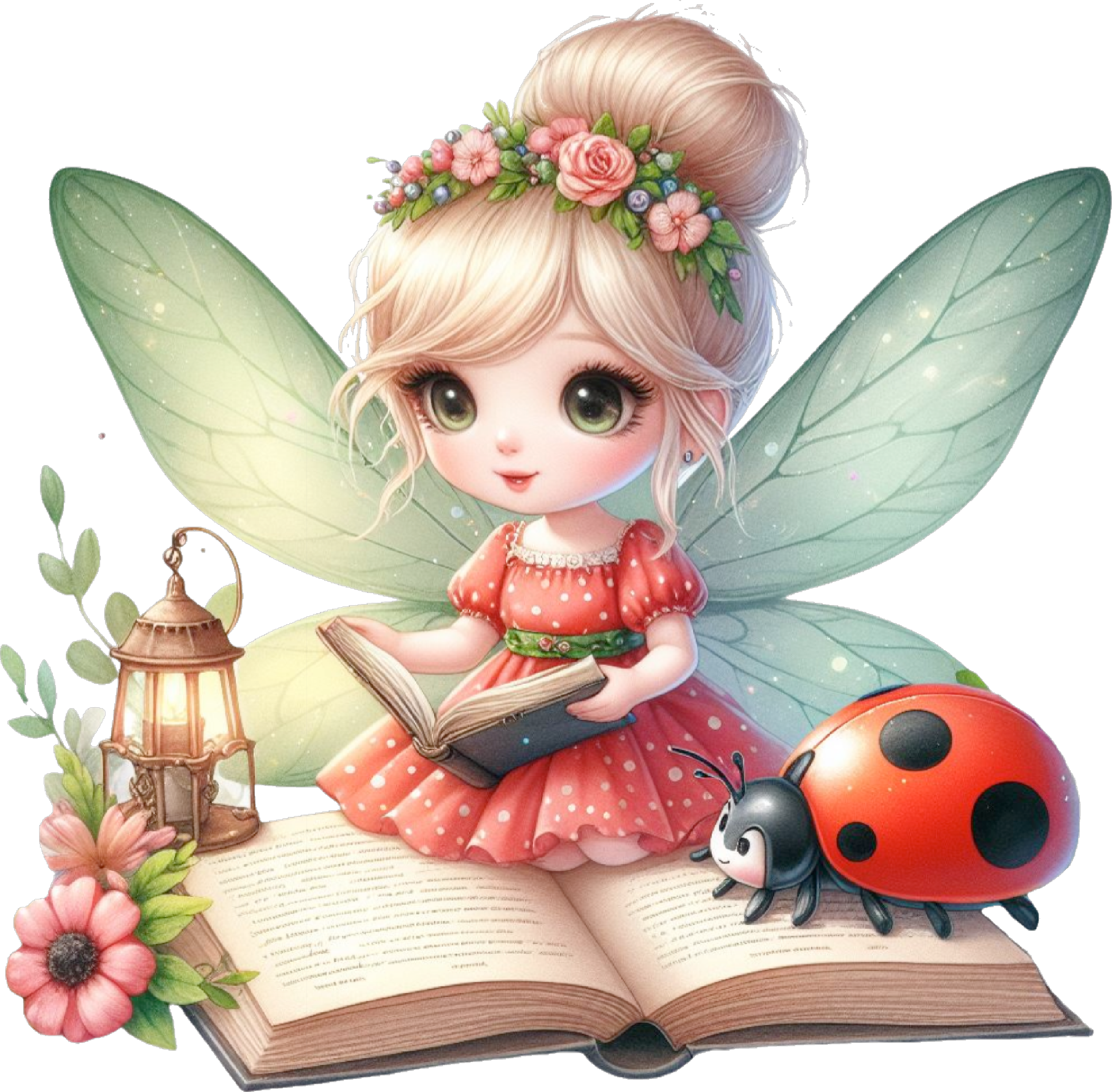 Ladybug girl reading
