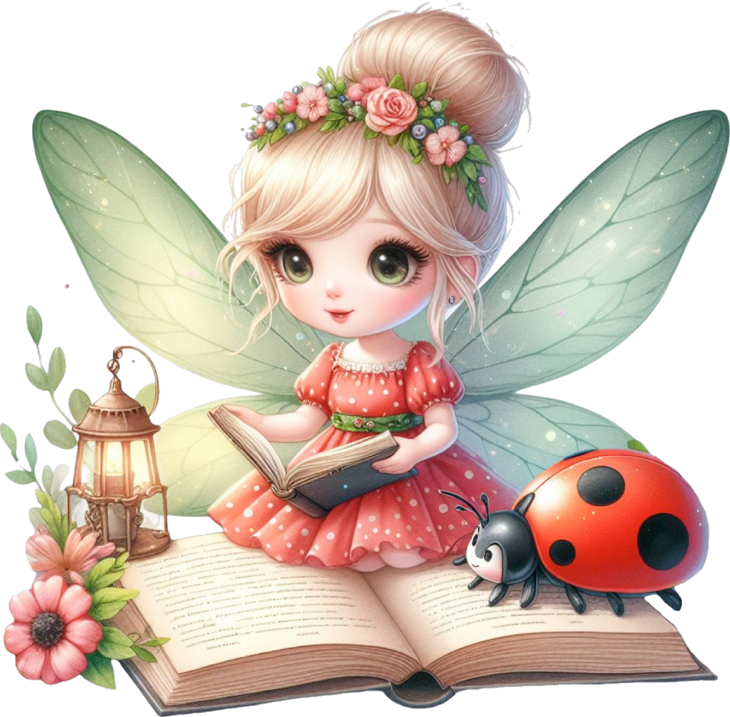 Ladybug girl reading