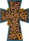 Leopard Sunflower Cross