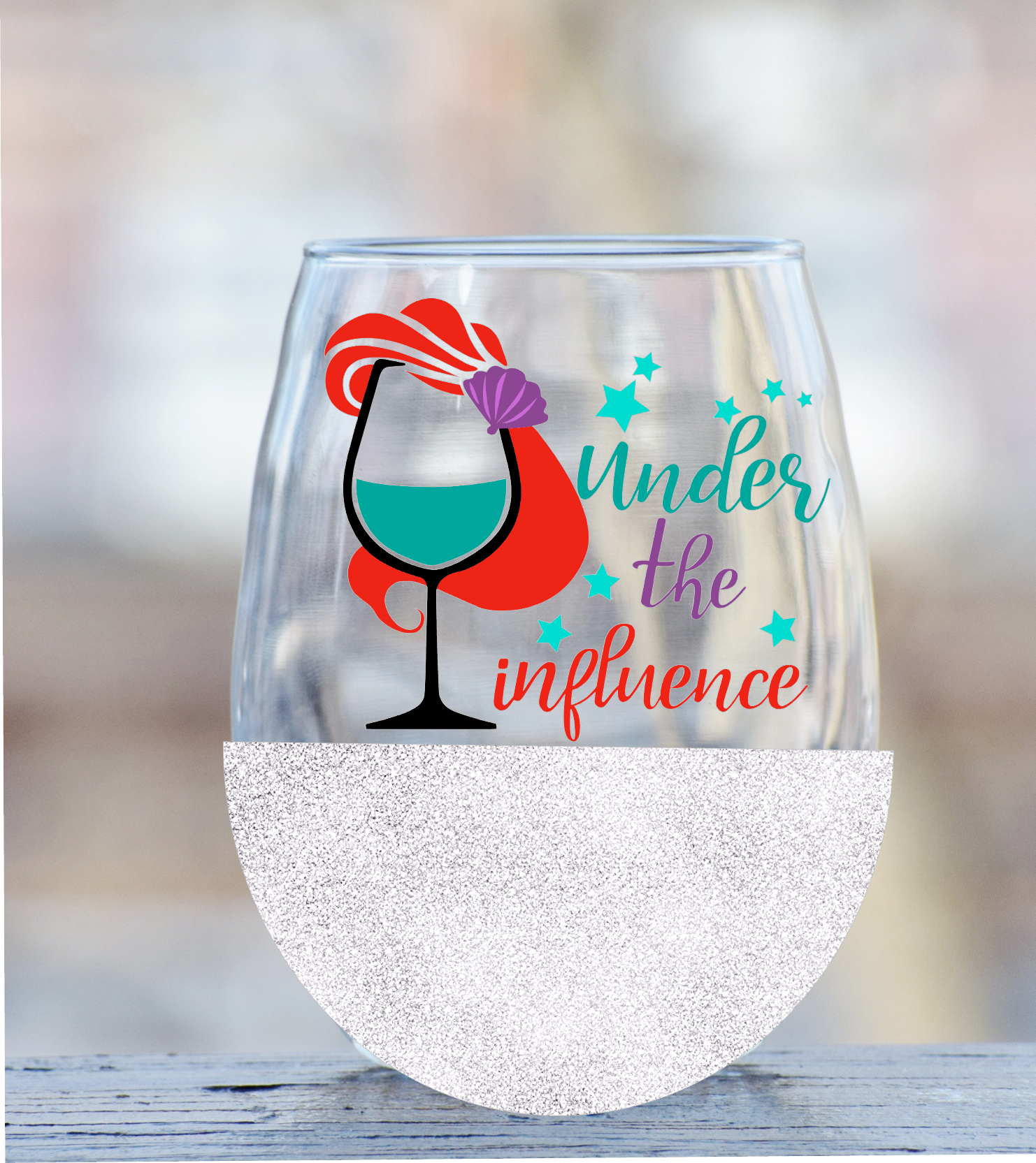 Ariel-Little Mermaid wine glass